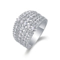 Pluie d’Éclat, 18k White Gold-Plated S925 Sterling Silver Moissanite Statement Ring