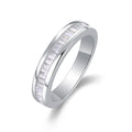 Ligne Précieuse, 18k White Gold-Plated S925 Sterling Silver 28-Stone Baguette Moissanite Wedding Band