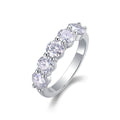 Éternelle Cinq, 18k White Gold-Plated S925 Sterling Silver Moissanite Wedding Ring