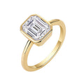 Tour d’Or, 18k Yellow Gold-Plated S925 Sterling Silver Moissanite Engagement Ring