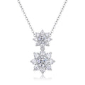 Floraison Double, 18K White Gold–Plated S925 Sterling Silver Moissanite Pendant Necklace