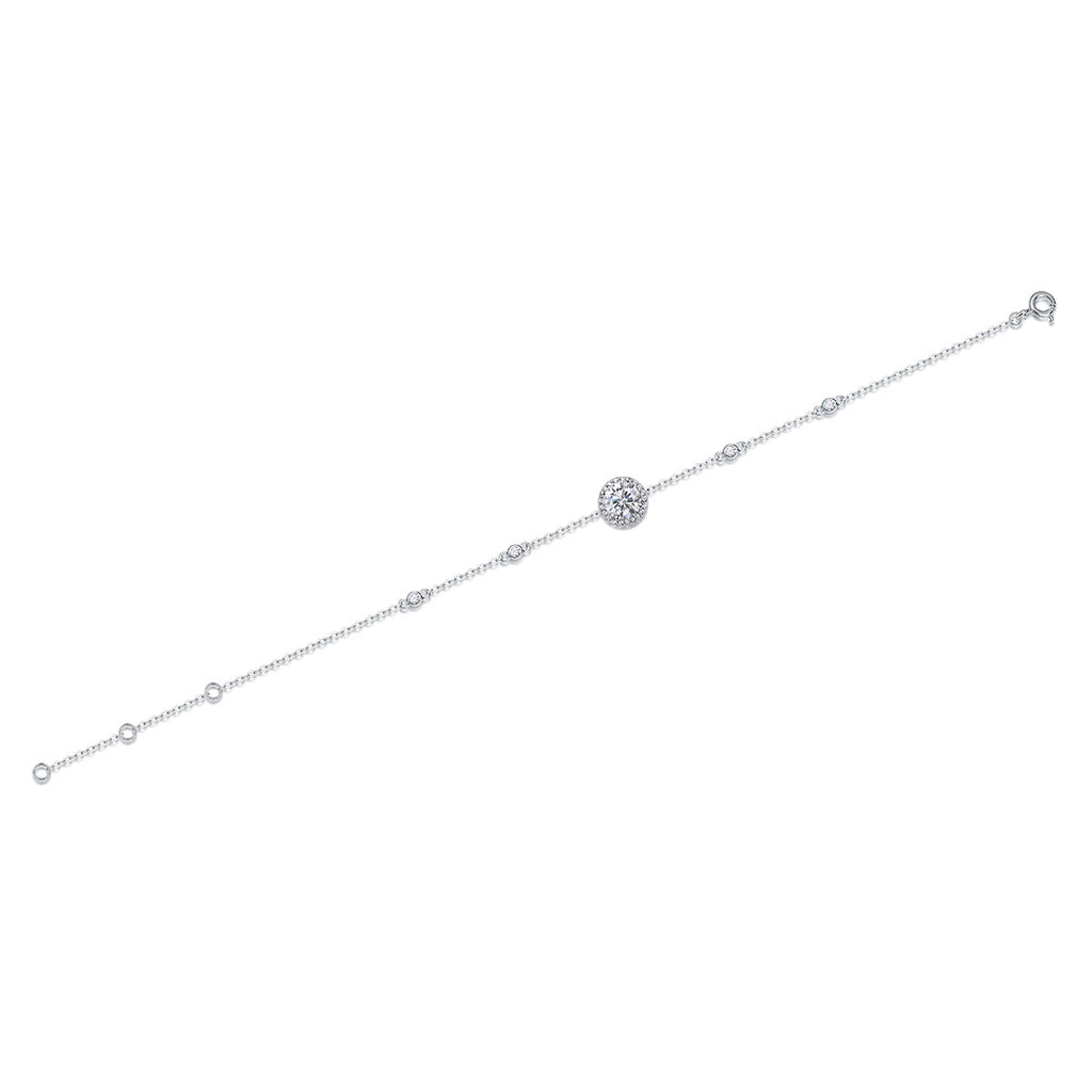 Halo d’Aurore, Gold-Plated S925 Sterling Silver 1.0ct Moissanite Bracelet