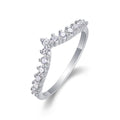 Ligne de Lumière, 18k White Gold-Plated S925 Sterling Silver 13-Stone Moissanite Wedding Band