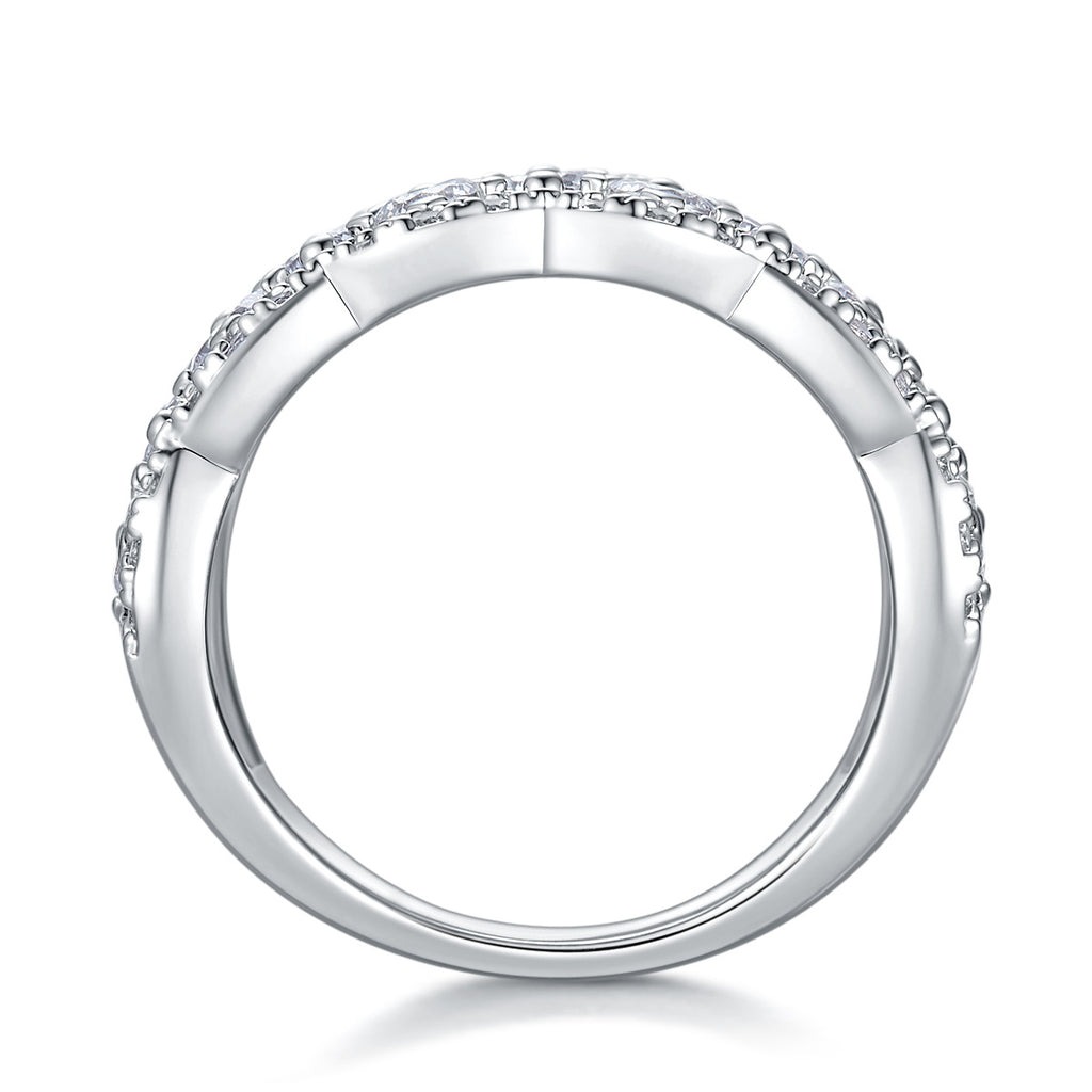 Majesté Royale, 18k White Gold-Plated S925 Sterling Silver Moissanite Statement Ring