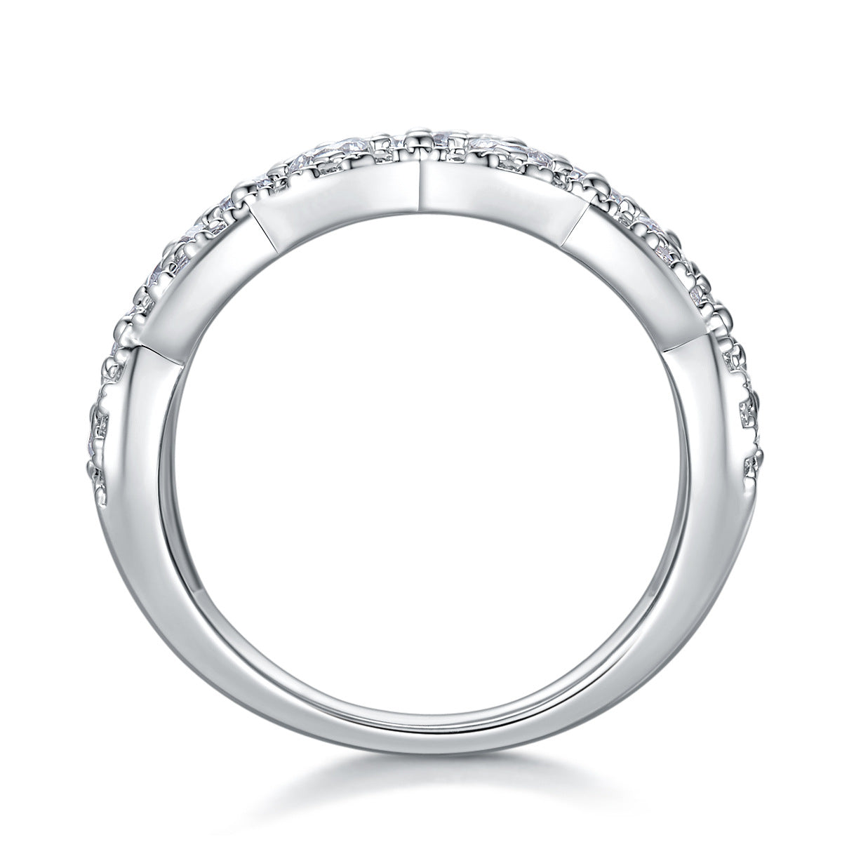 Majesté Royale, 18k White Gold-Plated S925 Sterling Silver Moissanite Statement Ring