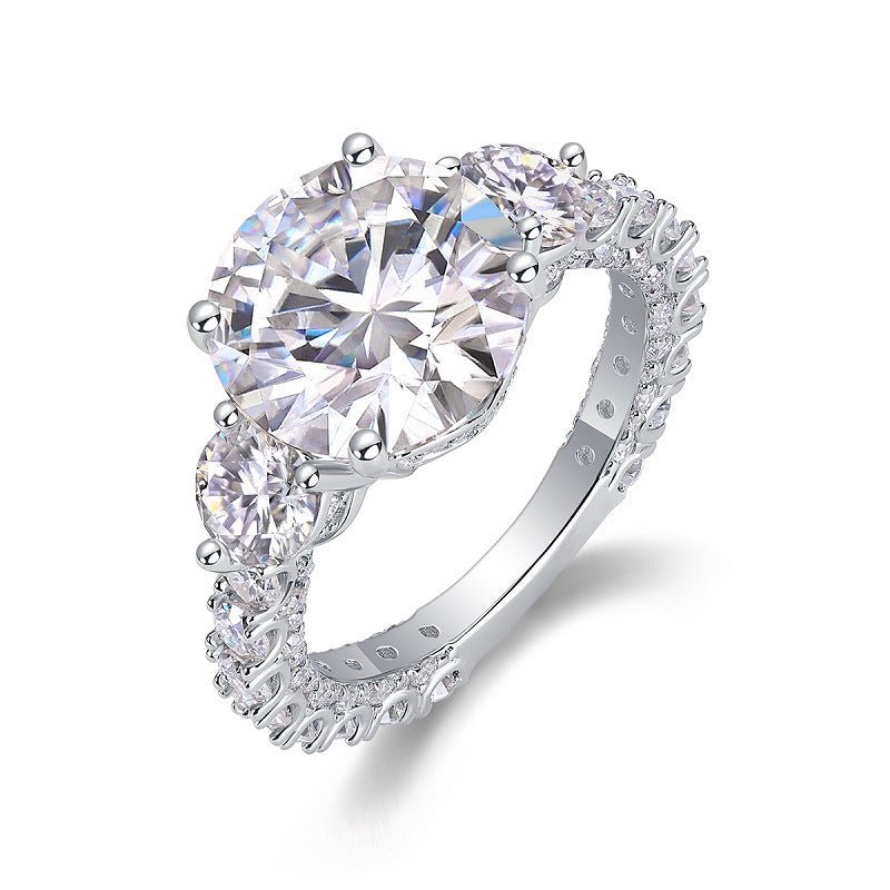 Impériale Lumière — Gold-Plated S925 Sterling Silver 5ct + 92 Moissanite Engagement Ring