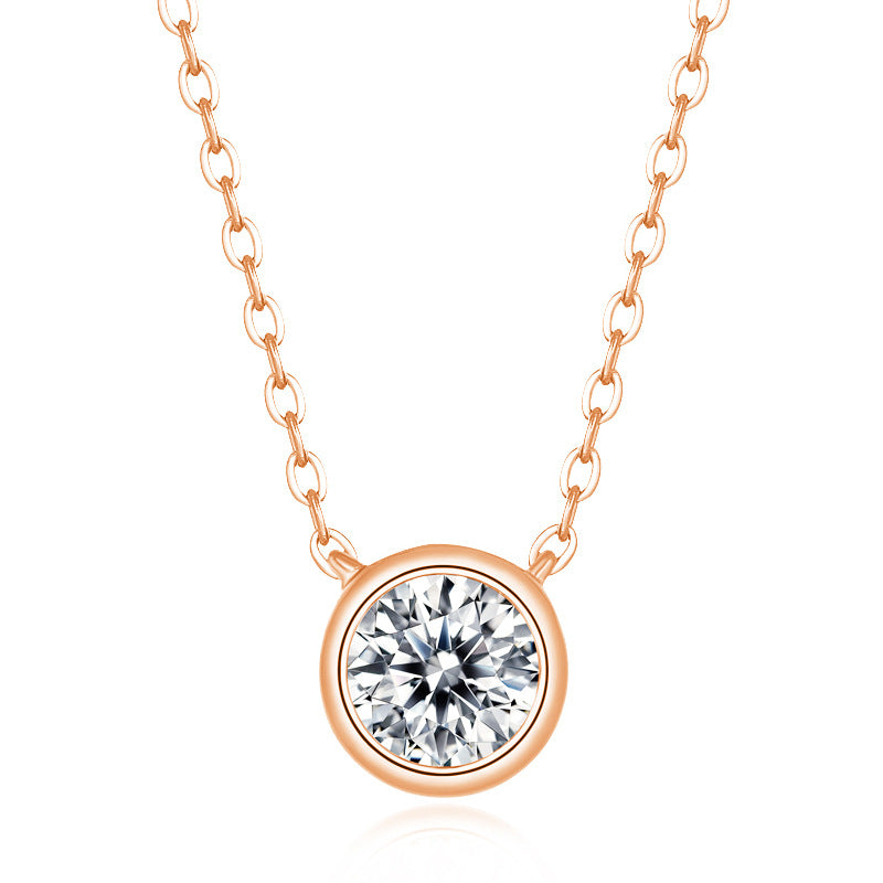 Clarté Seule, 18k White Gold/Champion Gold-Plated S925 Sterling Silver 1.0ct Moissanite Pendant Necklace