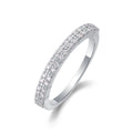Clarté Fine, 18k White Gold-Plated S925 Sterling Silver 1.2mm × 36 Moissanite Wedding Ring