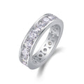 Éclat Souverain, 18k White Gold-Plated S925 Sterling Silver Moissanite Ring