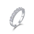 Ligne Éternelle, 18k White Gold-Plated S925 Sterling Silver Moissanite Wedding Ring
