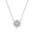 Fleur de Neige, 18k White Gold-Plated S925 Sterling Silver Moissanite Pendant Necklace