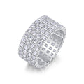Éclat Impérial, 18k White Gold-Plated S925 Sterling Silver Moissanite Statement Ring