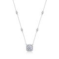 Clarté Carrée, 18K White Gold-Plated S925 Sterling Silver 1.0ct Moissanite Pendant Necklace