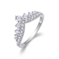 Courbe d’Éclat, 18k White Gold-Plated S925 Sterling Silver Moissanite Wedding Ring