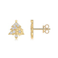 Sapin Étincelant, 18k Yellow Gold-Plated S925 Sterling Silver Moissanite Stud Earrings
