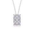 Clarté Pavée, 18K White Gold-Plated S925 Sterling Silver Moissanite Pendant Necklace