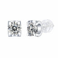 Carré Lumière, 18k White Gold–Plated S925 Sterling Silver 1ct / 2ct Moissanite Stud Earrings