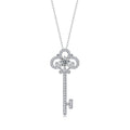 Clé Éternelle, 18k White Gold-Plated S925 Sterling Silver 0.5ct Moissanite Pendant Necklace