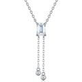 Équilibre, White Gold-Plated S925 Sterling Silver Moissanite Pendant Necklace
