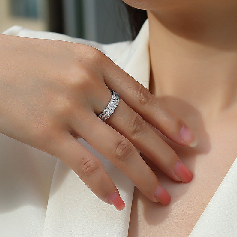 Univers Parallèle, 18K White Gold-Plated S925 Sterling Silver 1.1CT Moissanite Statement Ring