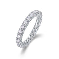 Tressé Lumière, 18k White Gold-Plated S925 Sterling Silver 3mm Moissanite Luxury Wedding Band
