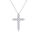 Croix Lumière, 18k White Gold-Plated S925 Sterling Silver 1.1ct Moissanite Pendant Necklace