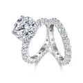 Éclat Majesté, 18k White Gold-Plated S925 Sterling Silver 5ct + 61 Moissanite Engagement Ring