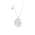 Éclipse Intérieure, 18K White Gold Plated S925 Sterling Silver 1.0ct Moissanite Pendant Necklace