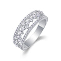 Jardin de Lumière, 18k White Gold-Plated S925 Sterling Silver Moissanite Wedding Ring
