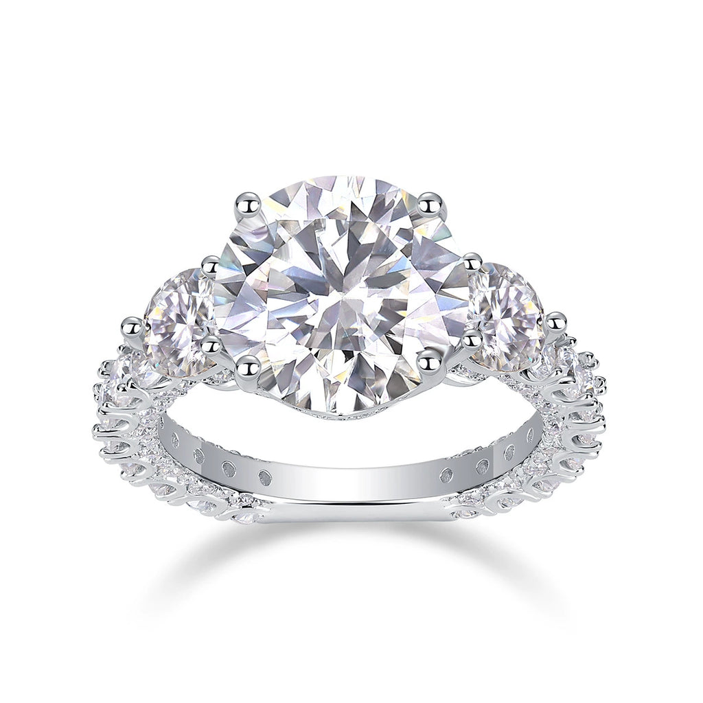 Impériale Lumière — Gold-Plated S925 Sterling Silver 5ct + 92 Moissanite Engagement Ring