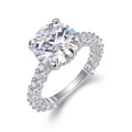 Couronne Radieuse, 18k White Gold-Plated S925 Sterling Silver 5ct Moissanite Engagement Ring