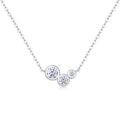 Point d’Équilibre, 18k White Gold-Plated S925 Sterling Silver Moissanite Pendant Necklace