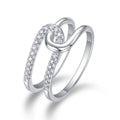 Nœud Éternel, 18k White Gold-Plated S925 Sterling Silver 0.22ct Moissanite Wedding Ring