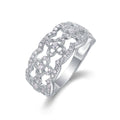 Dentelle Éternelle, 18k White Gold-Plated S925 Sterling Silver Moissanite Statement Ring