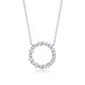 Cercle d’Origine, 18K White Gold-Plated S925 Sterling Silver Moissanite Pendant Necklace