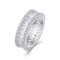 Galerie Lumière, 18k White Gold-Plated S925 Sterling Silver Moissanite Wedding Ring