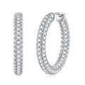 Grande Lueur, 18k White Gold-Plated S925 Sterling Silver Moissanite Hoop Earrings