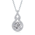 Lueur Éternelle, 18k White Gold-Plated S925 Sterling Silver 2ct Moissanite Pendant Necklace