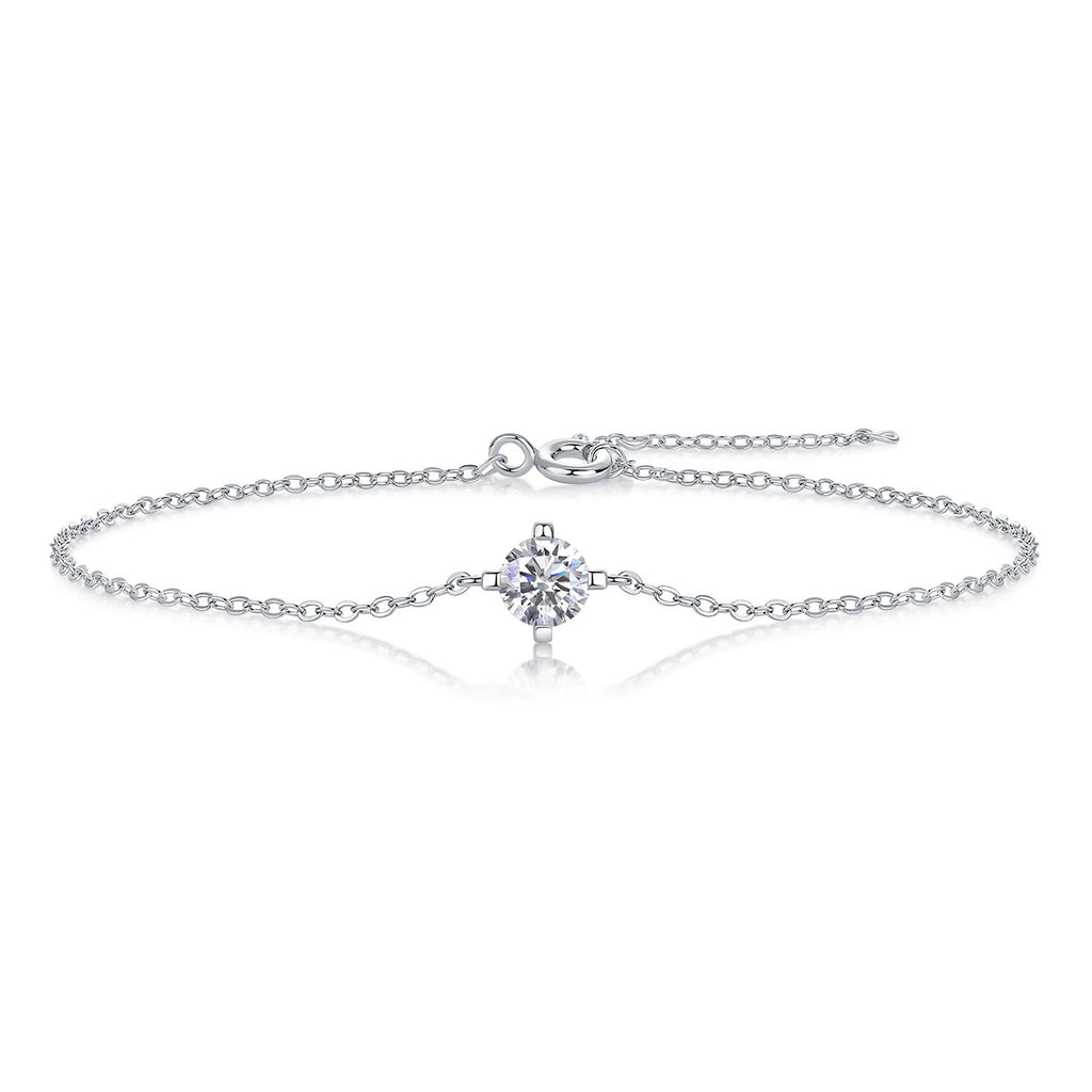 Éclat Suspendu, 18k White Gold-Plated S925 Sterling Silver 0.5ct Moissanite Bracelet