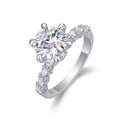 Héritage Lumineux, 18k White Gold-Plated S925 Sterling Silver Moissanite Solitaire Ring