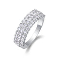 Éclat Harmonie, 18k White Gold-Plated S925 Sterling Silver 0.84ct Total Moissanite Wedding Ring