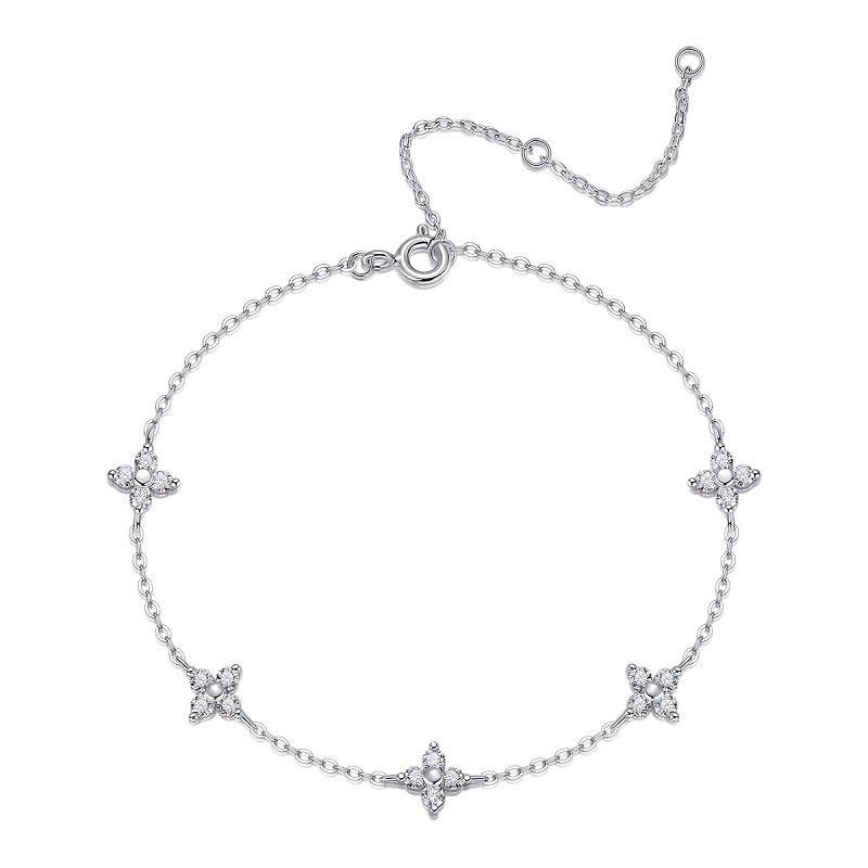 Étoile Murmur, 18k White Gold-Plated S925 Sterling Silver Moissanite Bracelet