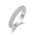 Lumière Continue, 18k White Gold-Plated S925 Sterling Silver 1.2mm × 63 Moissanite Wedding Ring