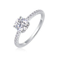 Lumière Promise, 18k White Gold-Plated S925 Sterling Silver 1ct/2ct Moissanite Engagement Ring