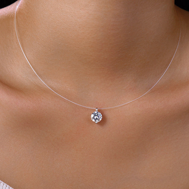 Clarté Originelle，S925 Sterling Silver 1.0ct/2.0ct Moissanite Pendant Necklace