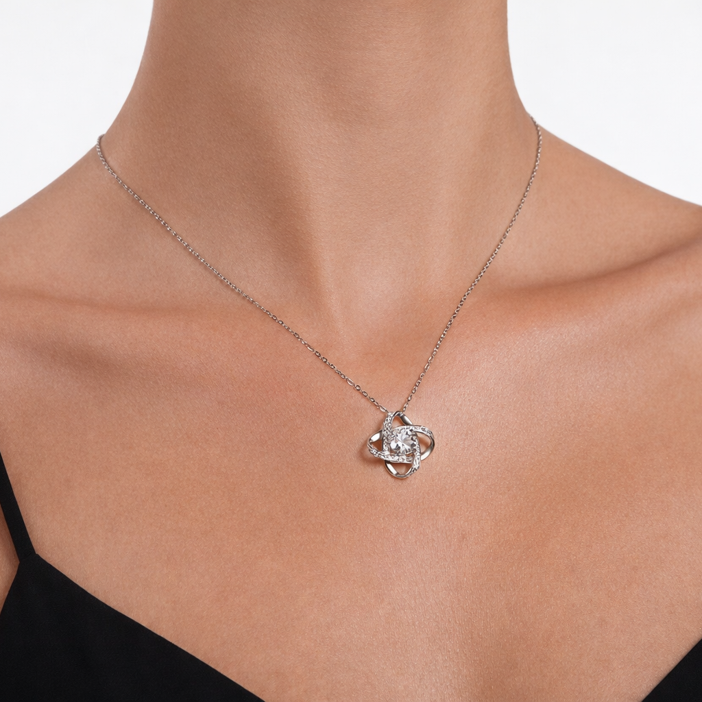 Équilibre Éternel, S925 Sterling Silver 1.0ct Moissanite Intertwined Pendant Necklace