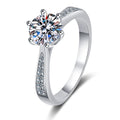 Round Moissanite Solitaire Ring with CZ white background product image