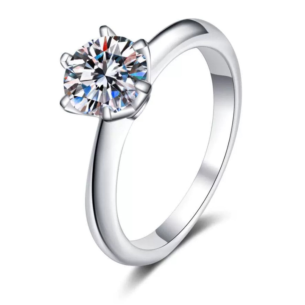 Round Moissanite Solitaire Ring white background product image