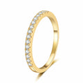 Slim Moissanite Band Ring in Yellow Gold-Plated S925 Sterling Silver white background product image