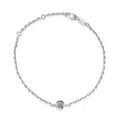 Beaded Moissanite Chain Bracelet white background product photo showing bracelet shape and stone setting